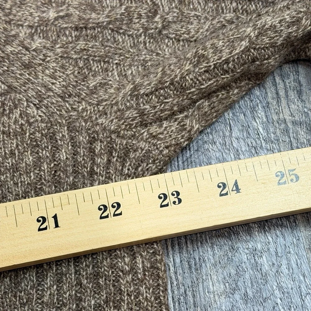 Jos A Bank 1905 Men's XL‎ Brown Wool Blend Henley Sweater Mock Neck Cable Knit